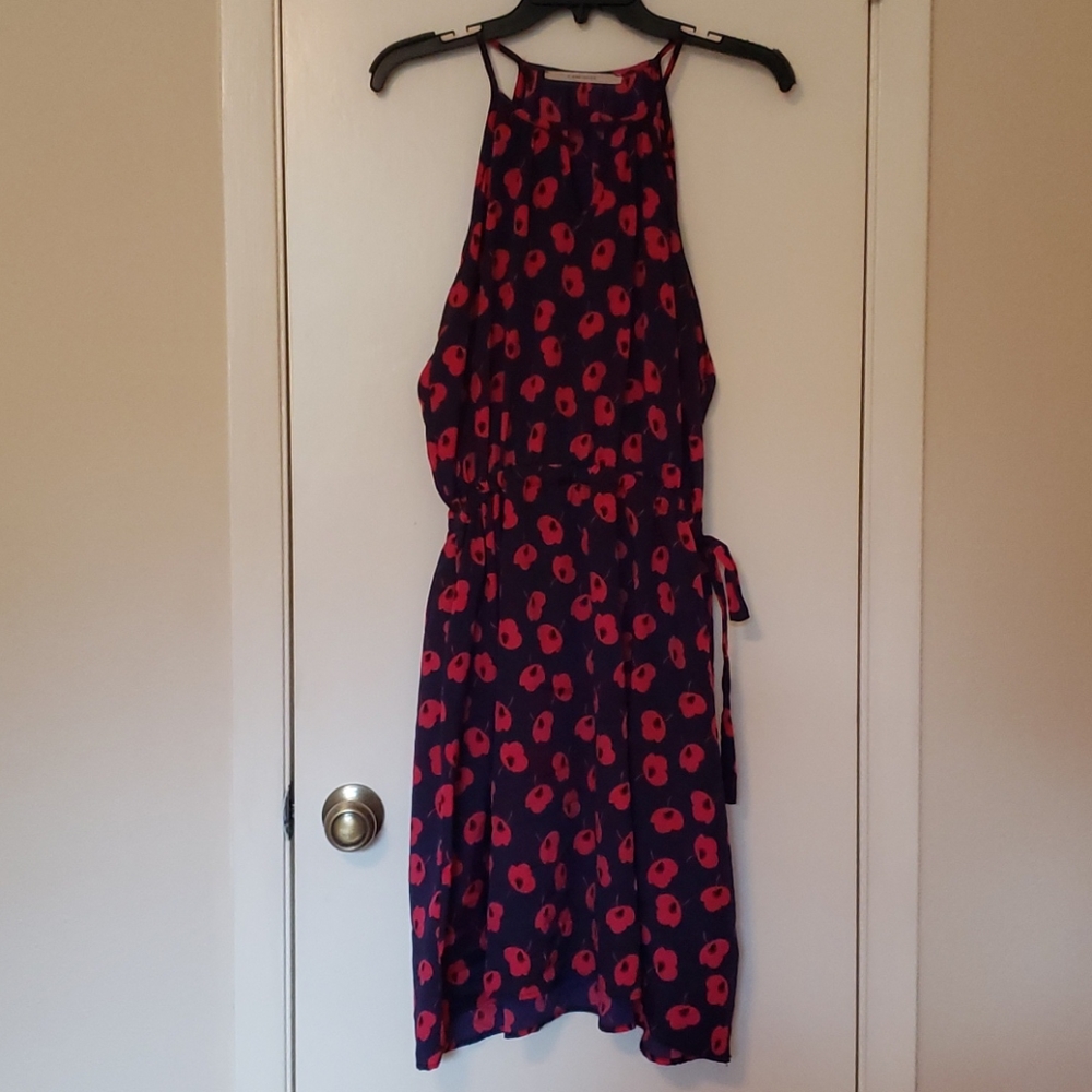 41Hawthorn navy and pink flower halter dress